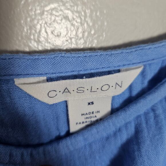 NWOT Caslon tiered Cotton Gauze Sundress Sz XS in Blue - Picture 8 of 14